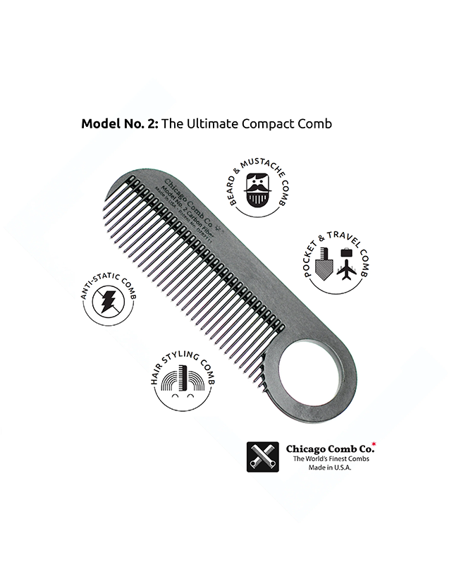 Carbon Fiber #2 Comb (Fine Tooth)