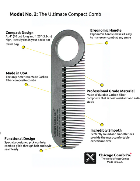 Carbon Fiber #2 Comb (Fine Tooth)